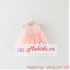 Váy ren hồng, xanh nhí kèm bông hoa đeo sz 6th-2 tuổi mã V200