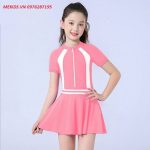 BỘ BƠi LiỀn KÈm ChÂn VÁy BÉ GÁi MÀu HỒng