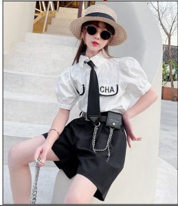 Bộ áo Trắng Quần đen Kèm Cavat Bg