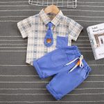 Bộ Kẻ Cavat Cộc Tay Bé Trai 1