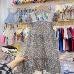 Váy Hoa Tím Cổ Vuông