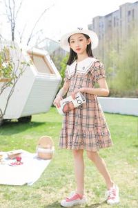 Váy Kẻ Bubery đai