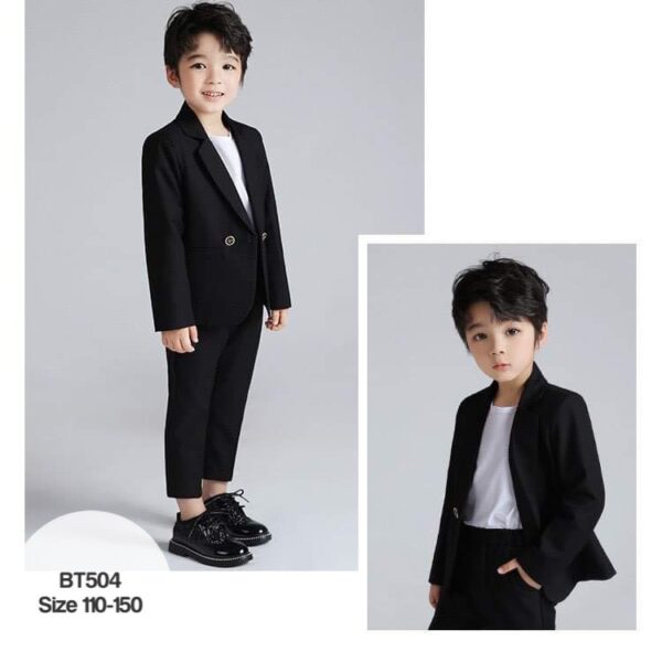 Vest  bé trai đen trơn, vest cao cấp cho bé yêu 1-9 tuổi